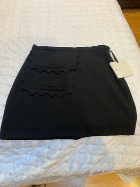 Victoria Beckham for Target Black Mini Skirt with Layered Ruffle Patch